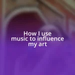 How I use music to influence my art